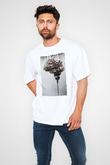 Beyin Baskılı Unisex Beyaz Tişört