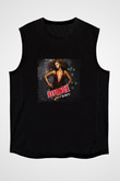 Beyonce Baskılı Unisex Siyah Kolsuz Tişört