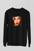 Beyonce Baskılı Unisex Siyah Sweatshirt