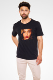 Beyonce Baskılı Unisex Siyah Tişört