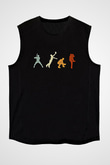 Beyzbol - Baseball Baskılı Unisex Siyah Kolsuz Tişört