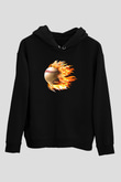 Beyzbol - Baseball Baskılı Unisex Siyah Hoodie