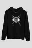 Beyzbol - Baseball Baskılı Unisex Siyah Hoodie