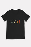 Beyzbol - Baseball Baskılı Unisex Siyah V Yaka Tişört