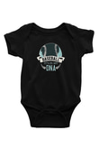 Beyzbol - Baseball Baskılı Unisex Siyah Bebek Body - Zıbın