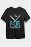 Beyzbol - Baseball Baskılı Unisex Siyah Tişört - Tshirt