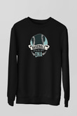 Beyzbol - Baseball Baskılı Unisex Siyah Sweatshirt