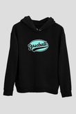 Beyzbol - Baseball Baskılı Unisex Siyah Hoodie
