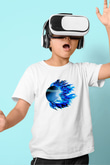 Beyzbol Baskılı Unisex Beyaz Çocuk Tişört - Tshirt