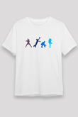 Beyzbol Baskılı Unisex Beyaz Tişört - Tshirt