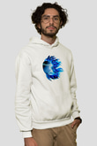 Beyzbol Baskılı Unisex Ekru Hoodie