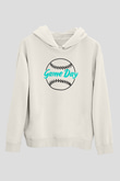 Beyzbol Baskılı Unisex Ekru Hoodie