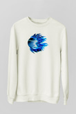 Beyzbol Baskılı Unisex Ekru Sweatshirt