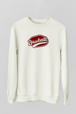 Beyzbol Baskılı Unisex Ekru Sweatshirt