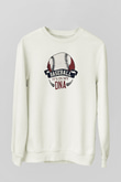 Beyzbol Baskılı Unisex Ekru Sweatshirt