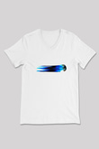 Beyzbol Baskılı Unisex V Yaka Tişört - Tshirt