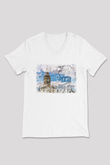 Big Ben Beyaz Unisex V Yaka Tişört