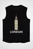 Big Ben Siyah Unisex Kolsuz Tişört