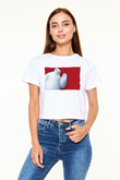 Big Hero Beyaz Croptop Tişört