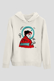 Bikini Kill Baskılı Beyaz Unisex Kapüşonlu Sweatshirt