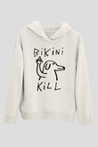 Bikini Kill Baskılı Beyaz Unisex Kapüşonlu Sweatshirt