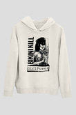 Bikini Kill Baskılı Beyaz Unisex Kapüşonlu Sweatshirt