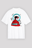 Bikini Kill Baskılı Beyaz Unisex Oversize Tişört - Tshirt