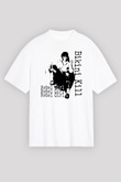 Bikini Kill Baskılı Beyaz Unisex Oversize Tişört - Tshirt
