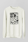 Bikini Kill Baskılı Beyaz Unisex Sweatshirt