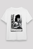Bikini Kill Baskılı Unisex Beyaz Tişört - Tshirt