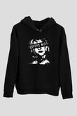 Bikini Kill Baskılı Unisex Siyah Kapüşonlu Sweatshirt