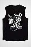Bikini Kill Baskılı Unisex Siyah Kolsuz Tişört - Tshirt