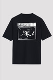 Bikini Kill Baskılı Unisex Siyah Oversize Tişört - Tshirt