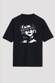 Bikini Kill Baskılı Unisex Siyah Oversize Tişört - Tshirt