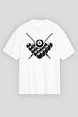 Bilardo Beyaz Unisex Oversize Tişört T-Shirt