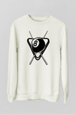 Bilardo Beyaz Unisex Sweatshirt