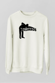 Bilardo Beyaz Unisex Sweatshirt