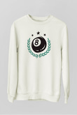Bilardo Beyaz Unisex Sweatshirt