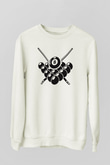 Bilardo Beyaz Unisex Sweatshirt