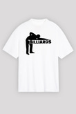 Bilardo Beyaz Unisex Tişört T-Shirt - TişörtFabrikası