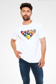 Bilardo Beyaz Unisex Tişört T-Shirt - TişörtFabrikası