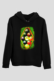 Bilardo Siyah Unisex Hoodie