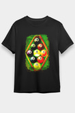 Bilardo Siyah Unisex Tişört T-Shirt - TişörtFabrikası