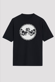 Bilek Güreşi - Arm Wrestling Baskılı Unisex Siyah Oversize Tişört