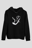 Bilek Güreşi - Arm Wrestling Baskılı Unisex Siyah Hoodie