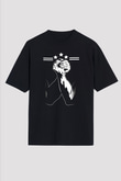 Bilek Güreşi - Arm Wrestling Baskılı Unisex Siyah Oversize Tişört