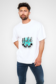 Bilek Güreşi Baskılı Unisex Beyaz Oversize Tişört - Tshirt