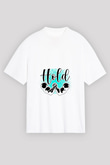 Bilek Güreşi Baskılı Unisex Beyaz Oversize Tişört - Tshirt
