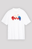 Bilek Güreşi Baskılı Unisex Beyaz Oversize Tişört - Tshirt