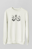 Bilek Güreşi Baskılı Unisex Ekru Sweatshirt